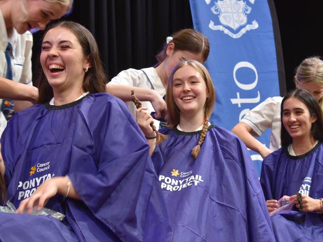 Year 12 students at Loreto College 'Rocked the Chop' for the Cancer Council's Ponytail Project.