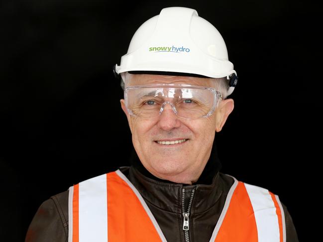 Prime Minister Malcolm Turnbull during his tour of the Snowy Hydro Tumut 2 power station during his visit to the Snowy Mountains region to give an update on Snowy Hydro 2.0, on Monday, August 28, 2017. (AAP Image/Fairfax Pool, Alex Ellinghausen) NO ARCHIVING