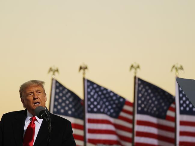 U.S. President Donald Trump speaks during a campaign rally at Rochester International Airport October 30, 2020 in Rochester, Minnesota. Picture: AFP