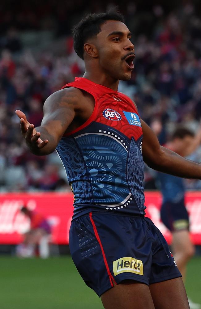 Kysaiah Pickett was the star on Sunday. Picture: James Wiltshire/AFL Photos
