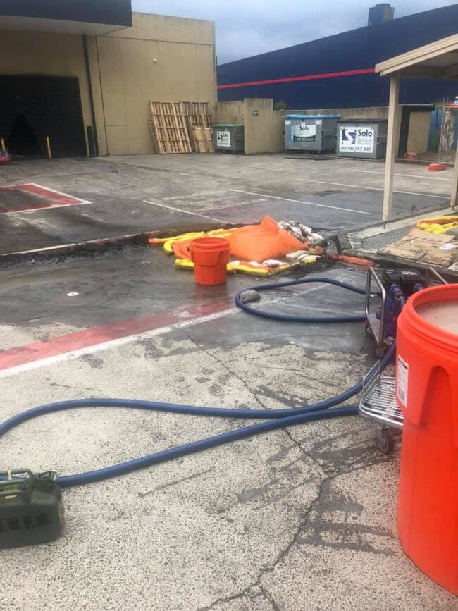 Firefighters were called to a blaze at the AutoBarn store on Greenway Drive in Tweed Heads South on Saturday, October 24, 2020. Picture: contributed
