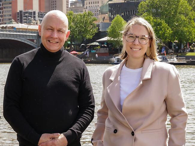 Mary Masters (right) ran on the resident-based Voices for Melbourne election ticket with Lord Mayoral candidate Greg Bisinella. Picture: Ian Currie