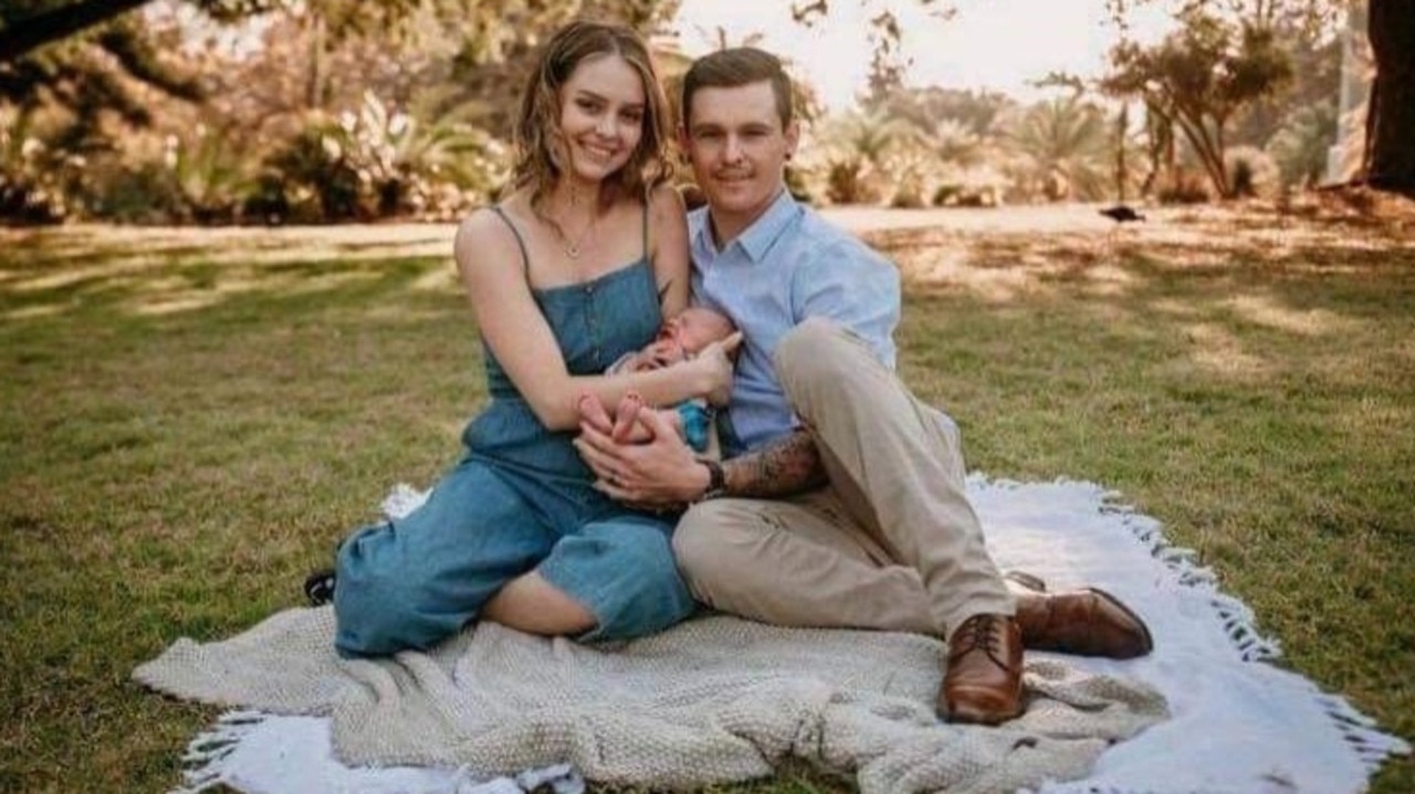 Brooke Balgowan and her husband Jacob with their newborn son Ryder.