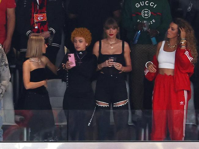 Taylor Swift with her besties at the game. Picture: Getty Images