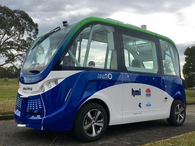 NSW Transport Minister Andrew Constance and Roads Minister Melinda Pavey were at the Newington Armoury at Sydney Olympic Park for the launch of the first trial of a driverless bus in NSW.