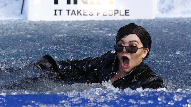 Rebecca Maddern reacts to the cold water. Picture: Getty Images