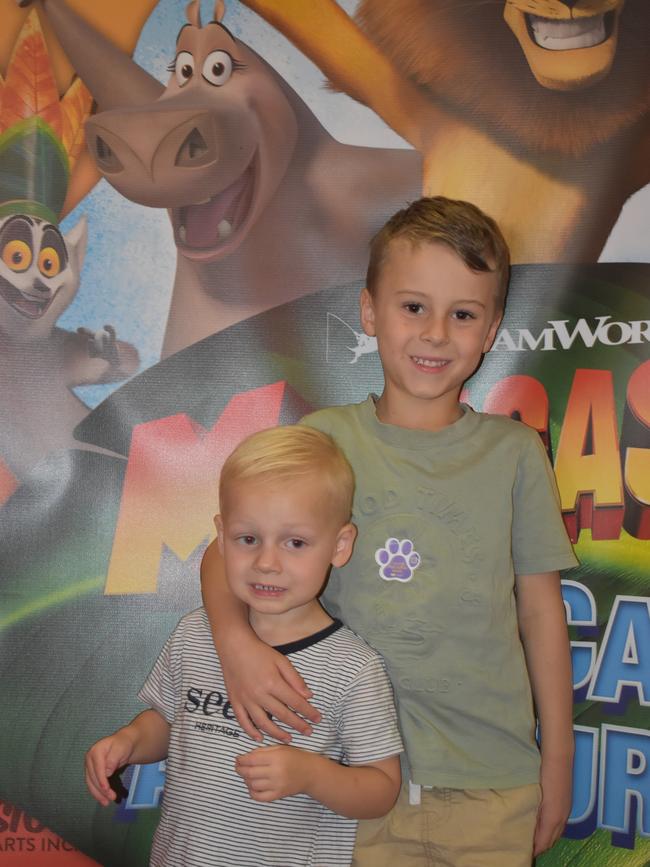 Fletcher Matheson and Lex Loudon at Madagascar A Musical Adventure Jr. presented by Fusion Arts Inc and Ipswich Civic Centre. Photo: Georgie Walker