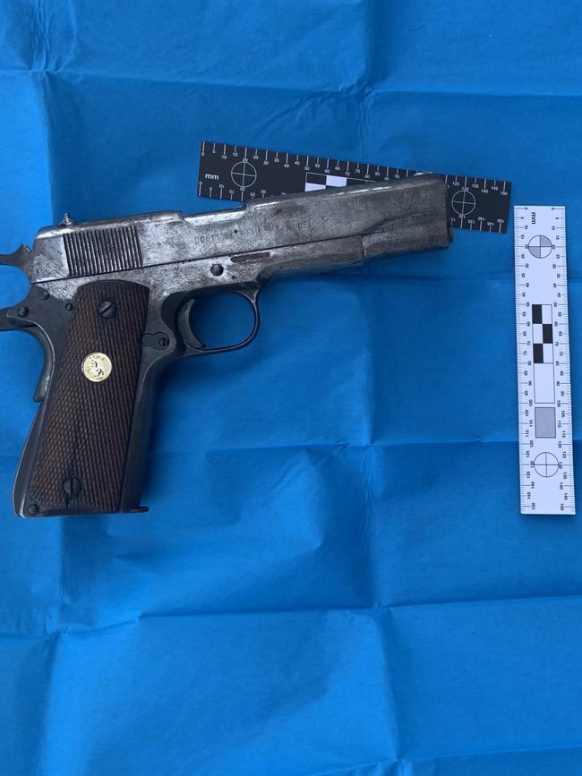 A firearm cops seized during a search of a Westmead unit. Picture: NSW Police