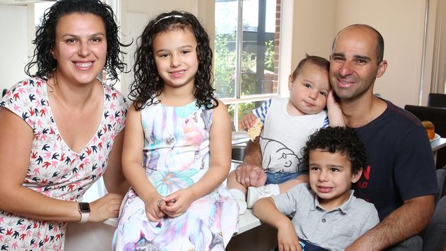 Gracie Grech has type 1 diabetes, as does her daughter Amelia, 5. The Grechs are part of a diabetes study involving 1400 families. Picture: Nicole Cleary