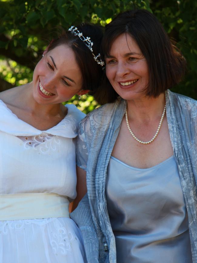 Sarah Bowles and her mum Susan Neill-Fraser at Sarah's wedding. Picture: Supplied