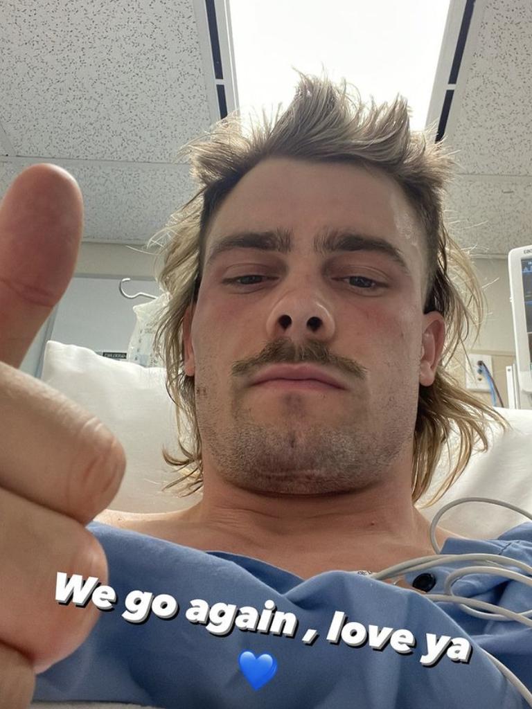 Ryan Papenhuyzen posts from his hospital bed. Pic: Instagram