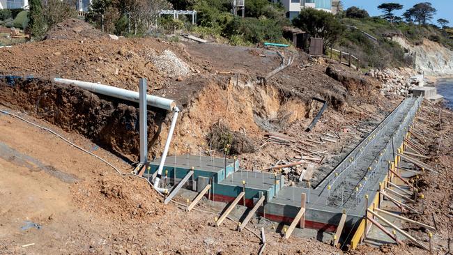 Construction works along the beach near Olivers Hill are being investigated. Picture: NewsWire / David Geraghty