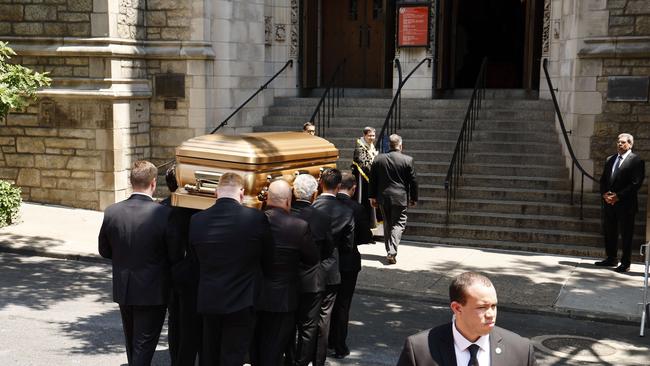 Pallbearers carry the casket at the funeral of Ivana Trump at St. Vincent Ferrer Roman Catholic Church. Picture: AFP