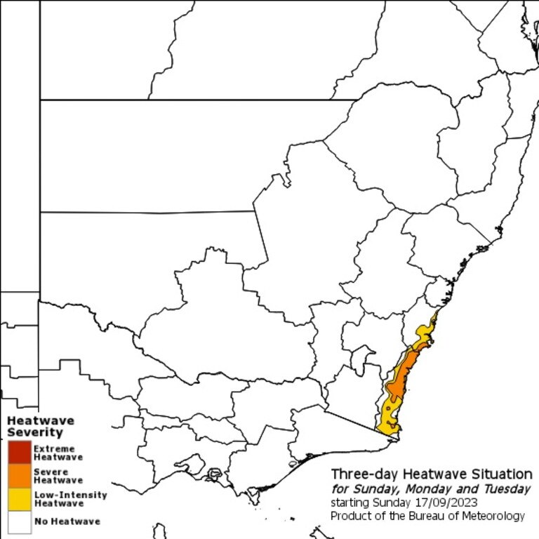 A heatwave warning was issued by the Bureau of Meteorology for parts of the Illawarra and the South Coast.