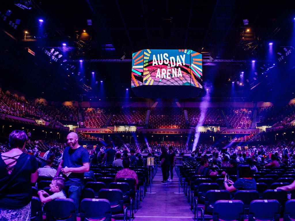 Attendees were spaced out as they watched the performance in alternate seats. Picture: Morgan Sette / The Advertiser