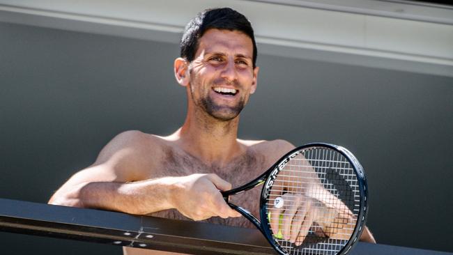 World No.1 tennis player Novak Djokovic has been making demands from his Adelaide quarantine hotel. Picture: AFP