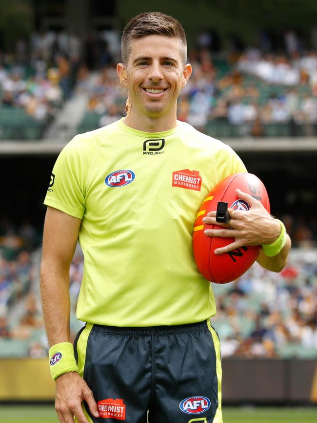 AFL umpire Michael Pell was arrested on November 14. Picture: Dylan Burns/AFL Photos