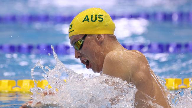 Zac Stubblety-Cook and team Team Australia have earned a spot at the Paris Olympics, taking out the silver medal in the Mixed 4 x 100m Medley Relay Final of the Fukuoka 2023 World Aquatics Championships. Picture: Getty Images.
