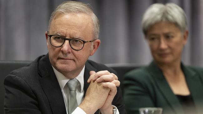 Anthony Albanese looks on during a federal cabinet meeting in Perth. Picture: Matt Jelonek/Getty Images