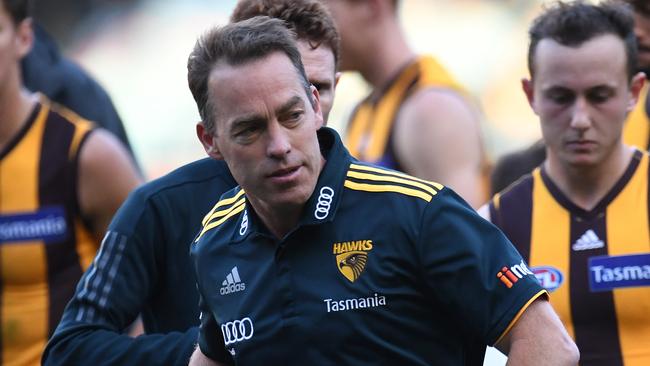 Hawthorn coach Alastair Clarkson has apologised for his umpire comments. Picture: AAP