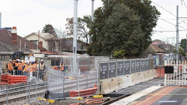 Level crossing removal works at Buckley St, Essendon. Picture: Ellen Smith