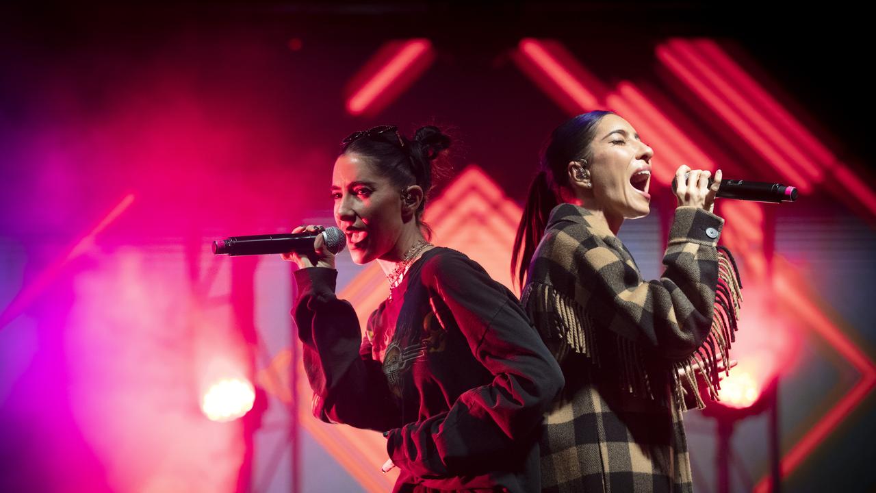 The Veronicas rocking the Royal Hobart Regatta Grounds in Tasmania on December 30, 2020.