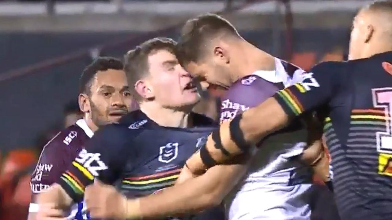 Corey Waddell headbutts Liam Martin.