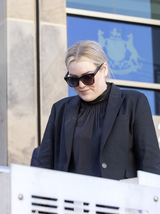 Olivia Rodgers leaves the Hobart Magistrates Court.