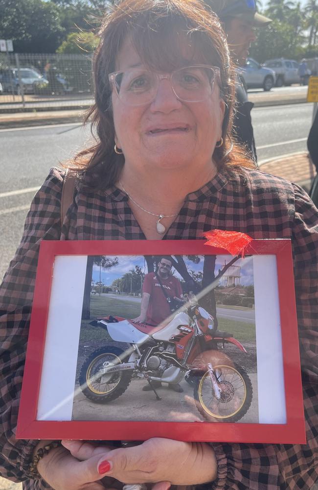 Mr Roy’s mother, Tania Roy, sat in the public gallery holding a picture of her son with the motorcycle he was riding at the time of the crash.