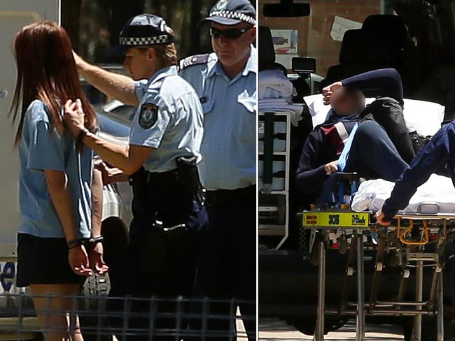 Schoolgirl in cuffs after phone brawl