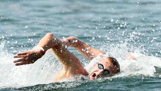 Jarrod Poort led the field for nine out of 10 kilometres.