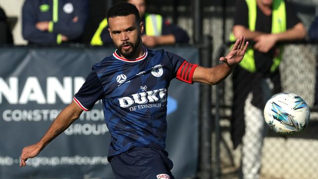 Corey Thomas in action for Moreland City. Picture: Hamish Blair