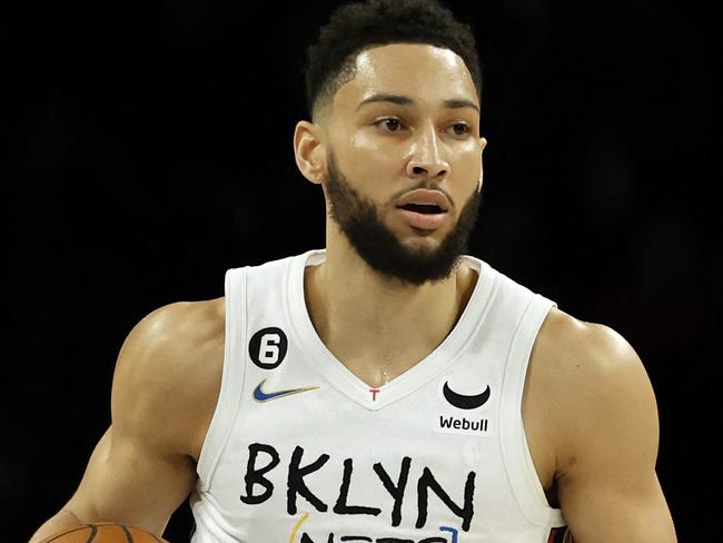 NEW YORK, NEW YORK - FEBRUARY 15: Ben Simmons #10 of the Brooklyn Nets dribbles during the first half against the Miami Heat at Barclays Center on February 15, 2023 in the Brooklyn borough of New York City. NOTE TO USER: User expressly acknowledges and agrees that, by downloading and/or using this photograph, User is consenting to the terms and conditions of the Getty Images License Agreement.   Sarah Stier/Getty Images/AFP (Photo by Sarah Stier / GETTY IMAGES NORTH AMERICA / Getty Images via AFP)