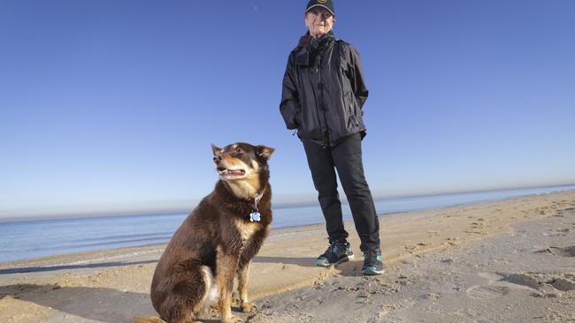 Edithvale’s Joan McCafferty with her dog Lucy.