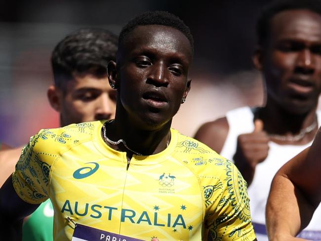 PARIS, FRANCE - AUGUST 07: Peter Bol of Team Australia competes during the Men's 800m Round 1 on day twelve of the Olympic Games Paris 2024 at Stade de France on August 07, 2024 in Paris, France. (Photo by Hannah Peters/Getty Images)