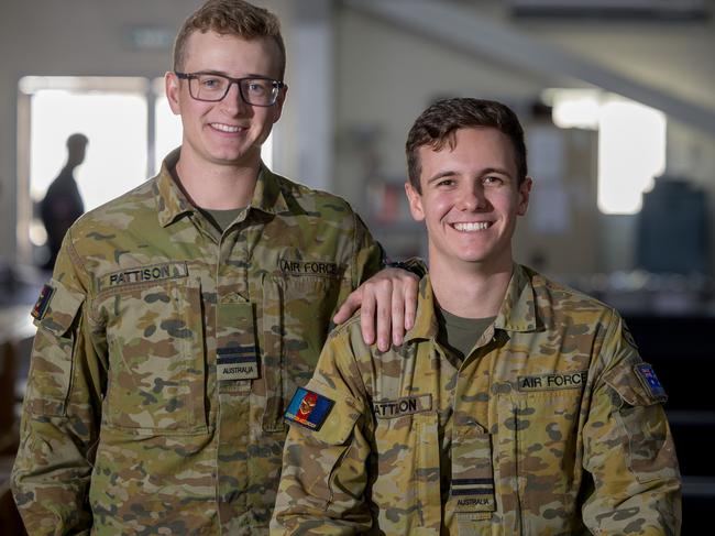 Twin brothers and Flight Lieutenants Zac and Aiden Pattison at Camp Baird, Headquarters Middle East. *** Local Caption *** Operation Accordion is the Australian Defence Force (ADF) support mission to ADF operations and activities in the Middle East Region (MER). Operation Accordion also enables contingency planning and enhancement of regional relationships. Headquarters Middle East oversees Operation Accordion through its support to deployed ADF personnel and assets in the MER.