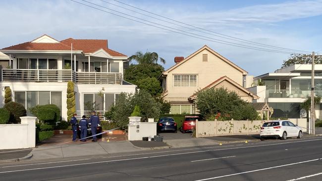 Police at the scene in Williamstown.