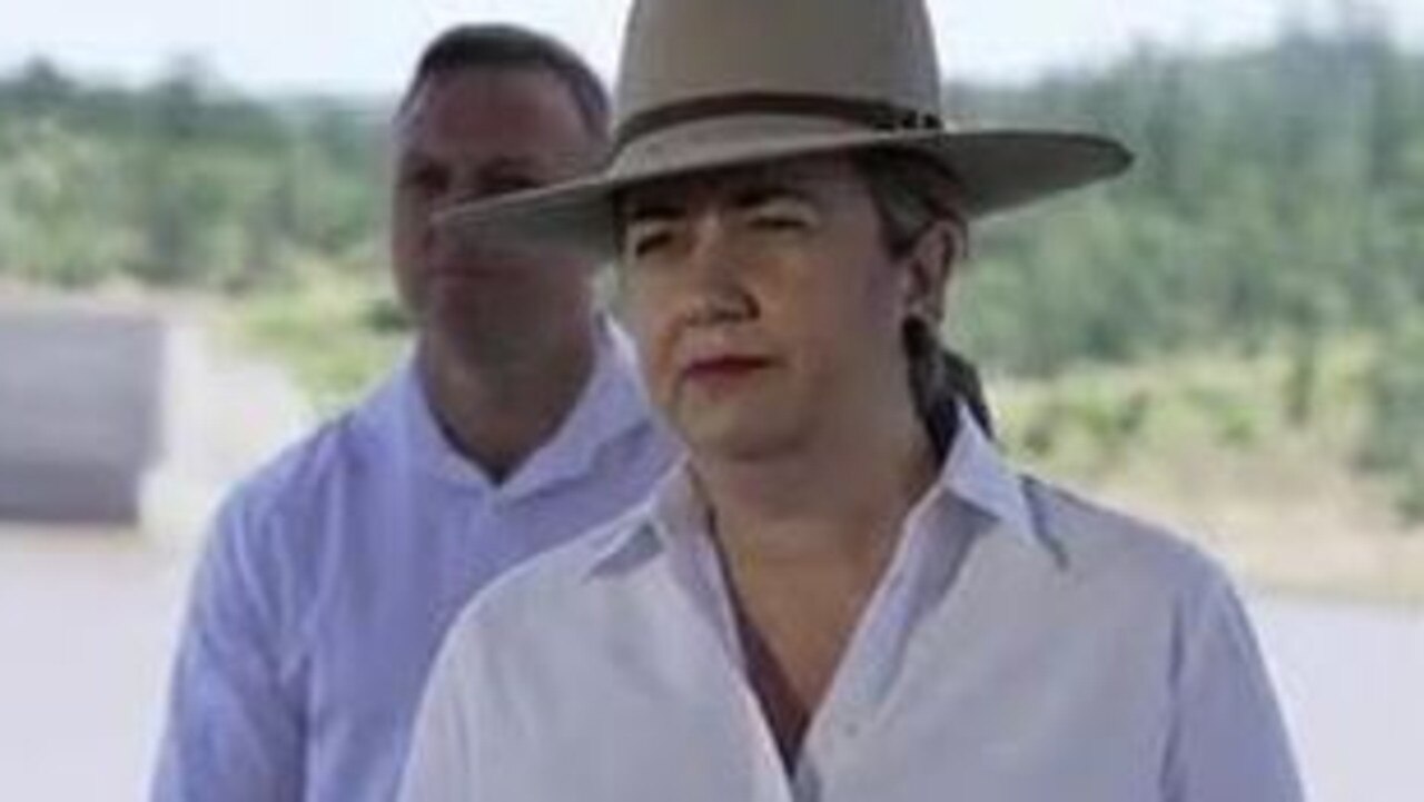 Premier Annastacia Palaszczuk during the press conference at Paradise Dam near Bundaberg.