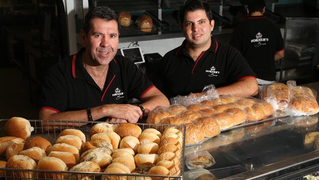 Robert Horner, second generation owner of Horner's Bakery with his son Samuel Horner. Picture by Scott Fletcher