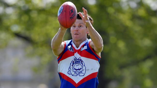 Shane Harvey kicked three goals for North Heidelberg. Picture: Andy Brownbill