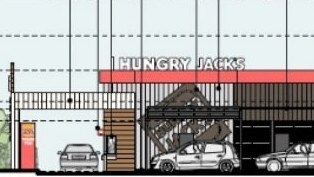 A glimpse at a building plan for the proposed new Hungry Jacks on Napier St, White Hills. Picture: Contributed.