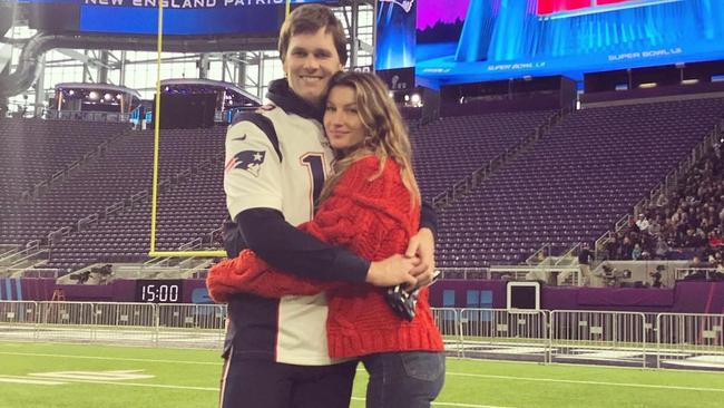 Pre Super Bowl Instagram post of superstar New England Patriots Quarterback Tom Brady and his Brazilian model wife Gisele Bündchen at US Bank Stadium in Minneapolis. Pic: Instagram@gisele