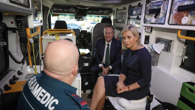 Bill Shorten and Susan Lamb were at Bribie Island today speaking to local ambulance officers