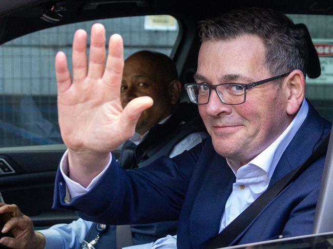 MELBOURNE, AUSTRALIA - SEPTEMBER 27: Departing Victorian Premier Daniel Andrews leaves Victorian Parliament house followin the Labor caucus meeting on September 27, 2023 in at Victorian Parliament House Melbourne, Australia. Victorian Premier Daniel Andrews yesterday announced his resignation following a nine year stint as Premier.   (Photo by Asanka Ratnayake/Getty Images)