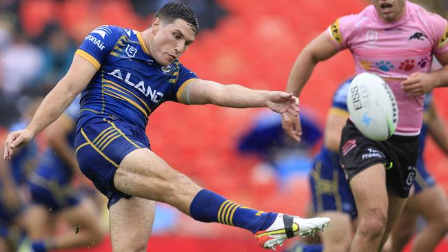 Mitch Moses had his kicking game on point in the trial. Picture: Mark Evans/Getty Images