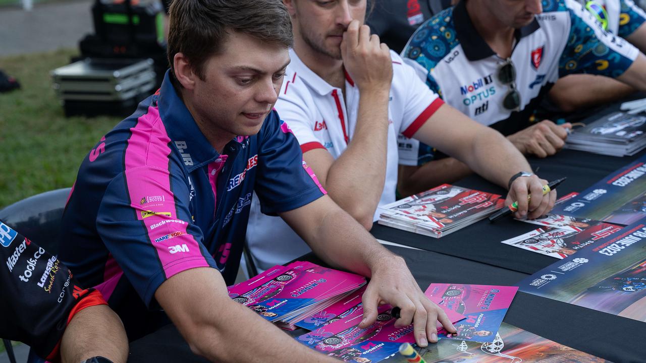 Bryce Fullwood at the Driver and Rider signing at Darwin Waterfront for betr Darwin triple crown 2023 Picture: Pema Tamang Pakhrin