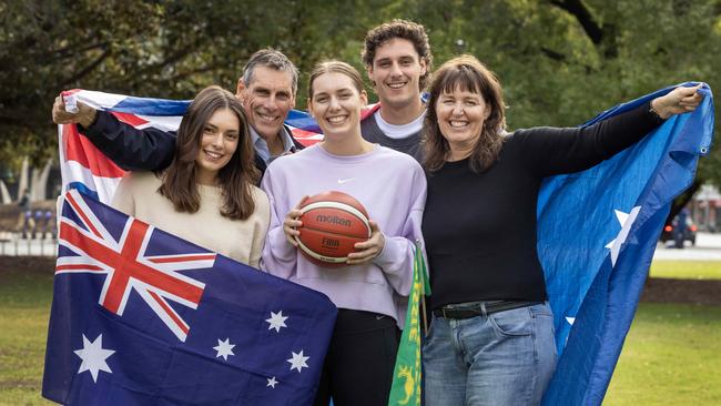 Izzy’s sister Ella represented Australia in surf boat rowing this year and her brother James plays for the Adelaide Crows. Picture: Kelly Barnes