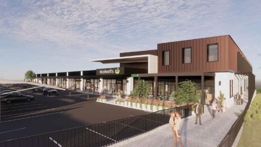 Artist impressions of the proposed Woolworths shopping centre at 495 Fourth Ave, Austral.