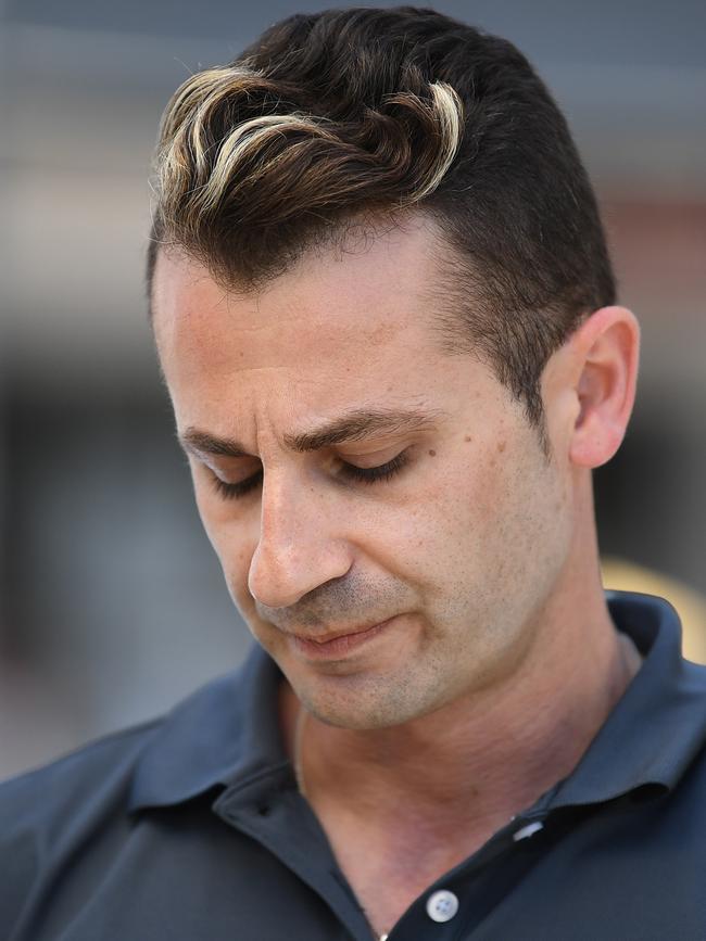 Anthony Koletti speaks to media outside Bondi Police Station after his wife’s disappearance. Picture: NCA NewsWire/Joel Carrett