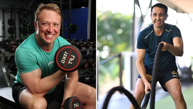 18/10/24: Queensland Premier Steven Miles and opposition leader David Crisafulli are not gym-shy. Pictures: Liam Kidston/ Lyndon Mechielsen